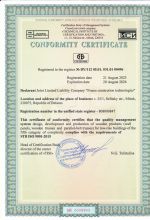 Certificate of compliance with the quality of the management system